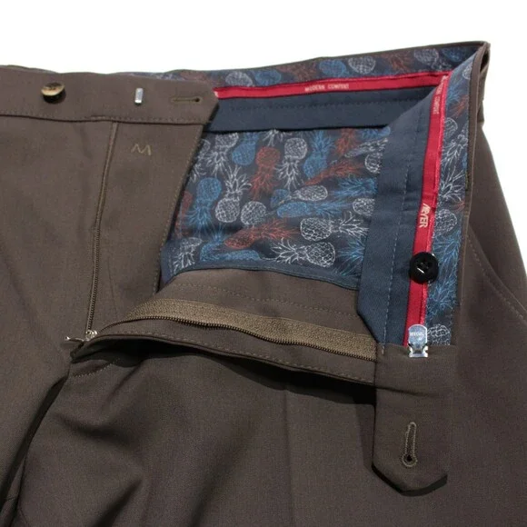 Meyer NWT Dress Pants Size 110 Tall (40 US) Bonn In Brown Wool Blend